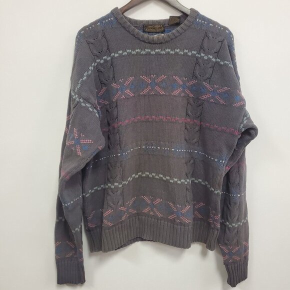 Eddie Bauer Other - Vintage Eddie Bauer Mens Thick Fair Isle Sweater Size M 3D Knit Outdoors Grandpa